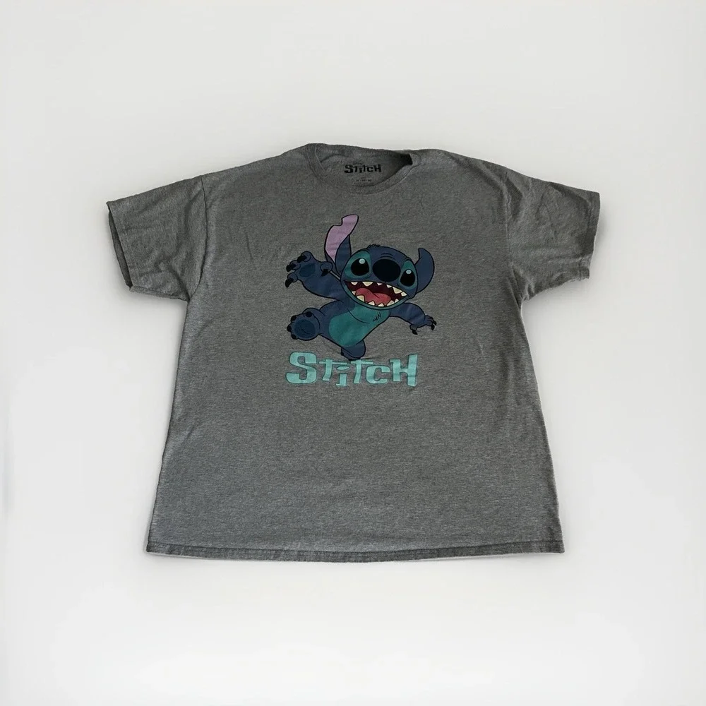 Lilo & Stitch Tshirt XL Gray Crazy Pose Animated Disney Movie Hawaii WDW